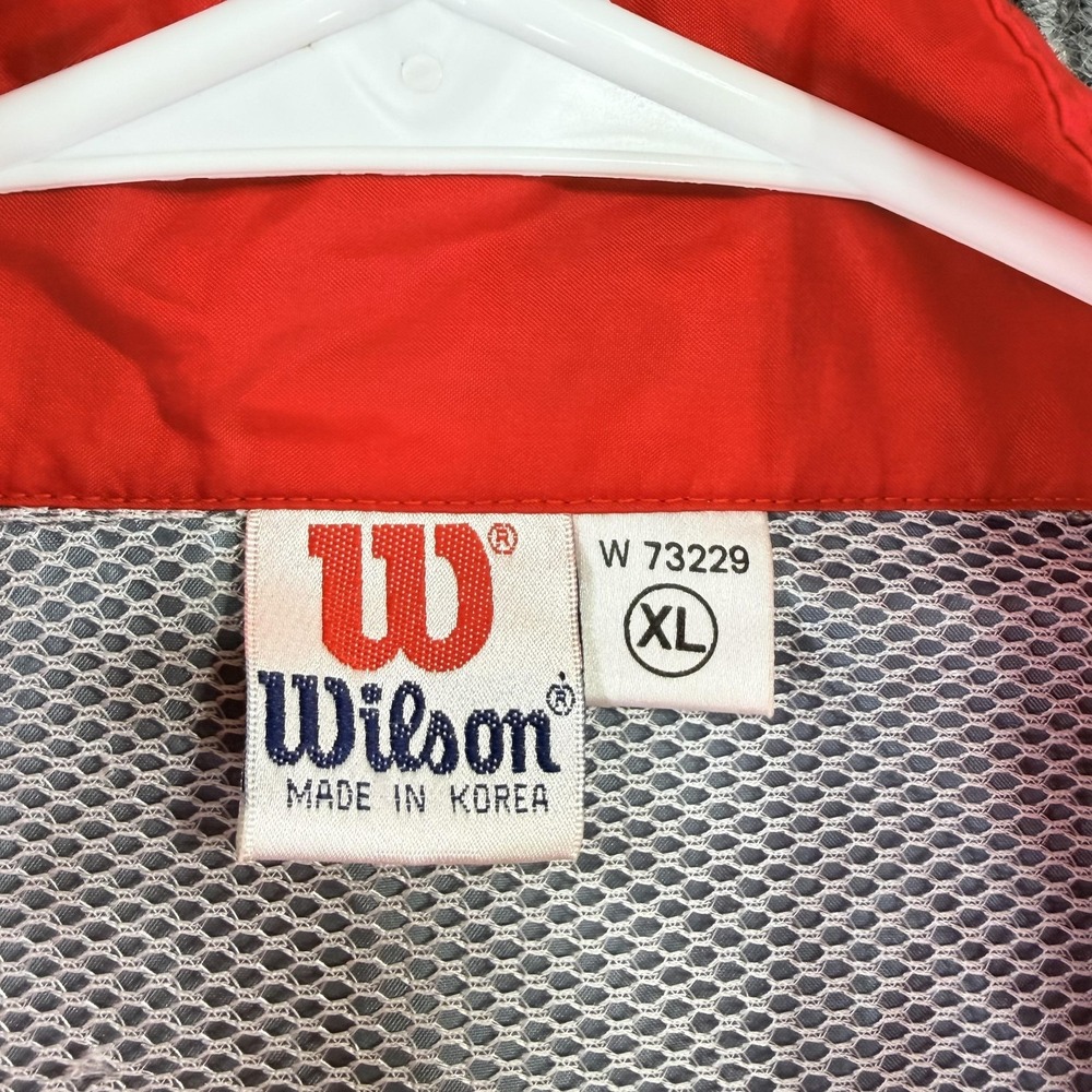 Vintage‎ Wilson Jacket Mens XL Gray Red Blue 1/2 Zip Windbreaker Pullover Korea - Picture 4 of 13